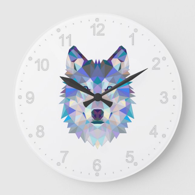 Grande Horloge Ronde Polygonal geometric wolf head (Recto)