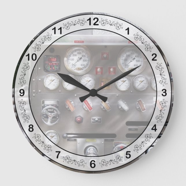 Grande Horloge Ronde Pompier - Commandes du pompier (Recto)