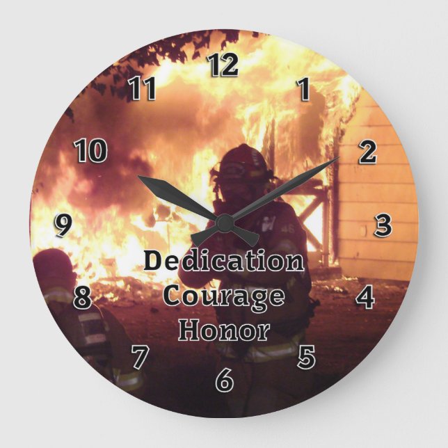 Grande Horloge Ronde Pompier Dedication Courage Honneur (Recto)