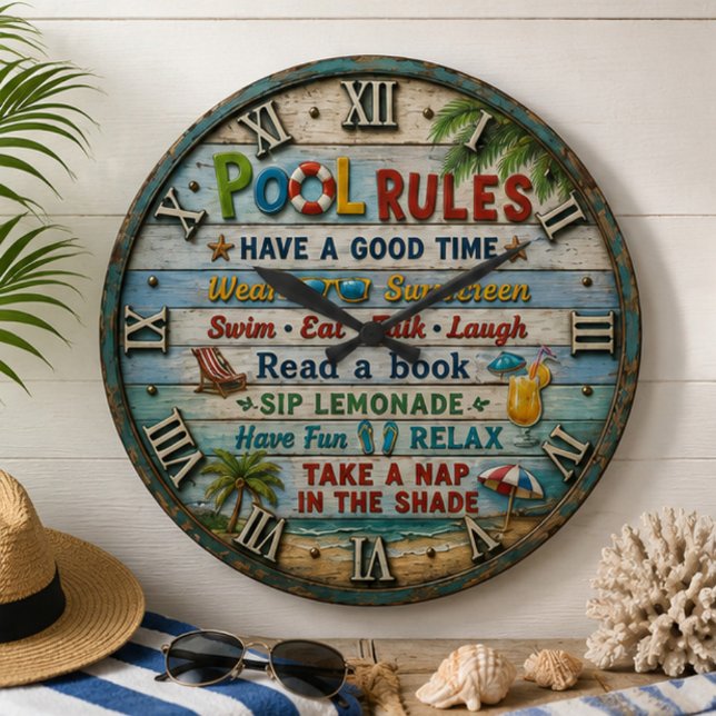 Grande Horloge Ronde Pool  Beach House  (Créateur téléchargé)