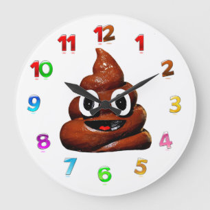 Grande Horloge Ronde Poop emoji