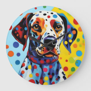 Grande Horloge Ronde Pop Art Chien dalmate