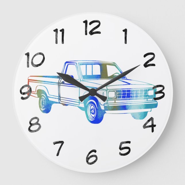 Grande Horloge Ronde Pop Art Classic Car (Recto)