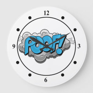 Grande Horloge Ronde Pop art Comic Poof !