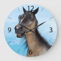 Portrait d'art humoristique de cheval souriant