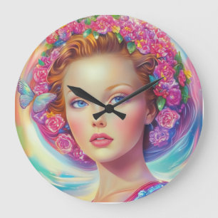 Grande Horloge Ronde Portrait de couronne éthérée