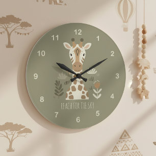 Grande Horloge Ronde Portrait de girafe Safari ID1264