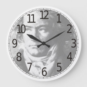 Grande Horloge Ronde Portrait de Vintage Style