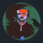 Grande Horloge Ronde Portrait d'Edgar Allan Poe Pop Art<br><div class="desc">Edgar Allan Poe était un écrivain américain,  surtout connu pour ses nouvelles,  notamment ses contes de mystère et de macabre.</div>