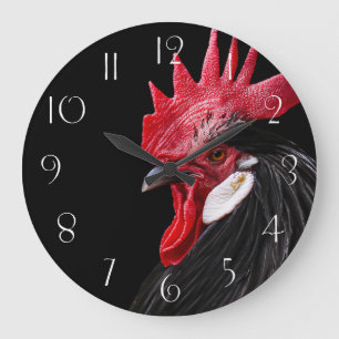 Grande Horloge Ronde Portrait d'un coq