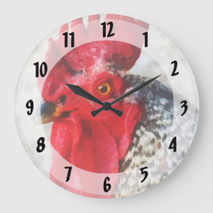 Grande Horloge Ronde Portrait d'un coq