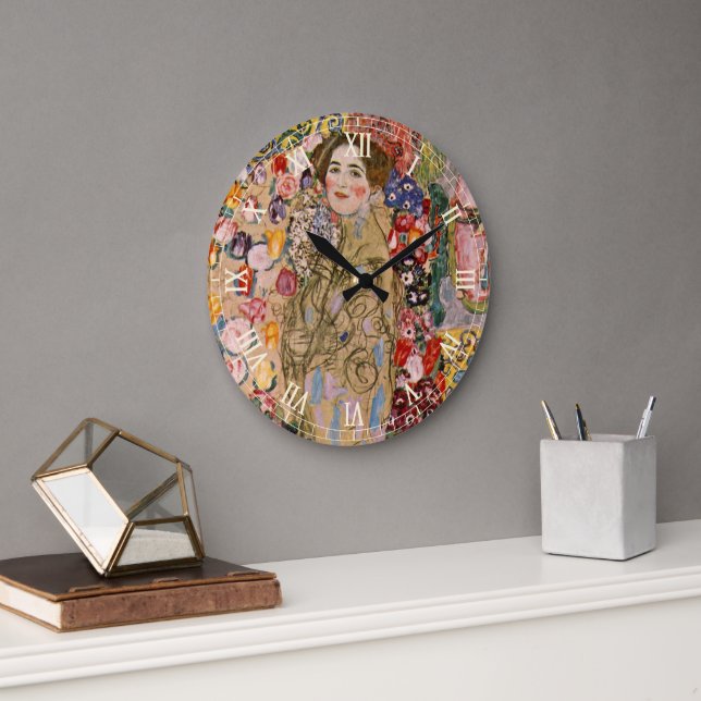 Grande Horloge Ronde Portrait posthume de Ria Munk par Gustav Klimt (Bureau)