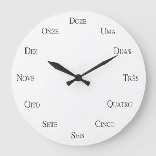 Grande Horloge Ronde Portugais Numéros Apprentissage Langue Personnalis