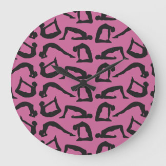 Grande Horloge Ronde Positions de yoga Silhouettes