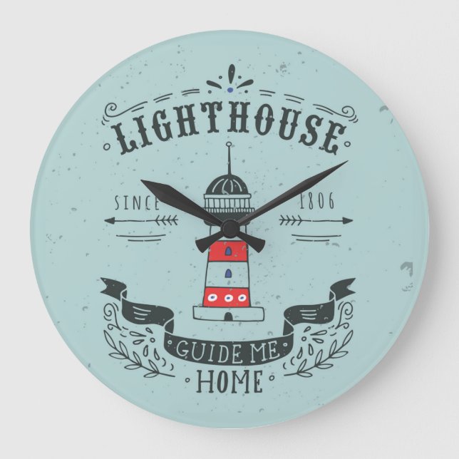 Grande Horloge Ronde Poster d'accueil du Guide du phare (Recto)