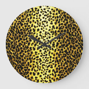 Grande Horloge Ronde Poster de animal de papier peint Leopard