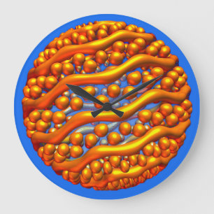 Grande Horloge Ronde Poster Golden Waves
