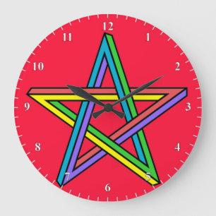 Grande Horloge Ronde Poster Magique Pentacle