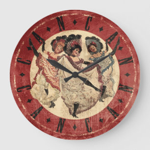 Grande Horloge Ronde Poster vintage CanCan