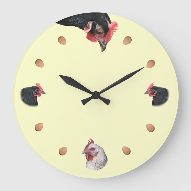 Grande Horloge Ronde Poulets et oeufs (Recto)