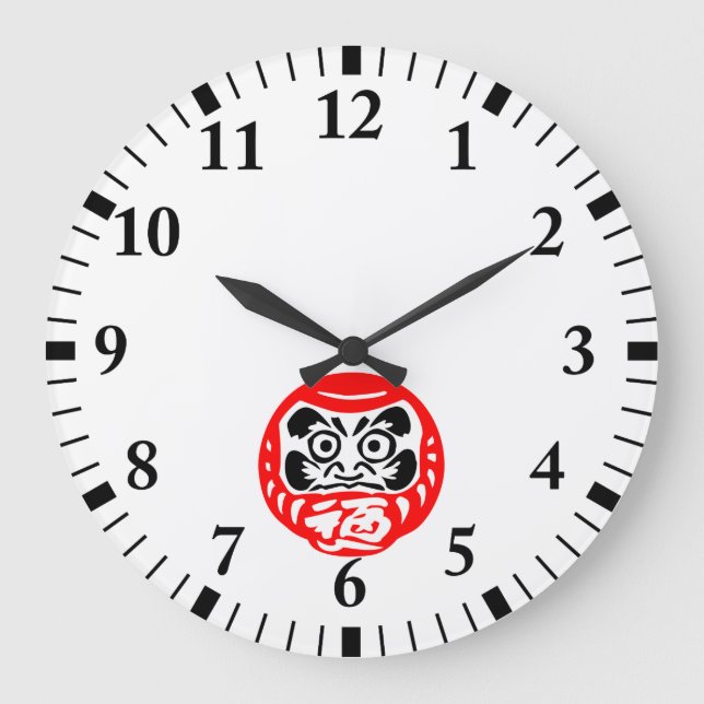 Grande Horloge Ronde Poupée Daruma (Recto)