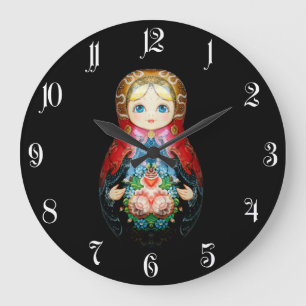 Grande Horloge Ronde Poupée russe unique