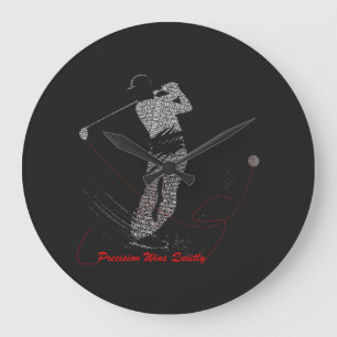 Grande Horloge Ronde Précision Gagne Silencieusement Art de Mot de Golf