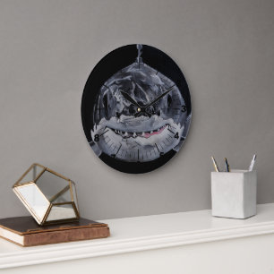 Grande Horloge Ronde Prédateur de la mer Peinture d'Alfred Fox