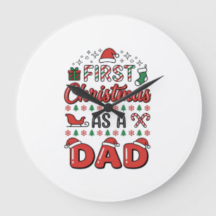 Grande Horloge Ronde Premier Noël Papa Fête