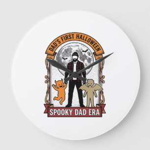 Grande Horloge Ronde Premier T-shirt de papa Halloween Vintage Famille 