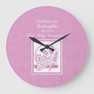 Grande Horloge Ronde Première communion Godgirl, rose