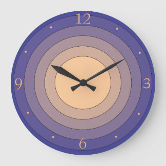 Grande Horloge Ronde Pretty Multicolored Mauve and Lemon >Wall Clock