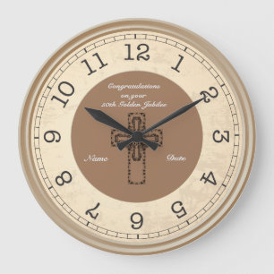 Grande Horloge Ronde Priest Jubilee 25th 50th Commemorative Clock