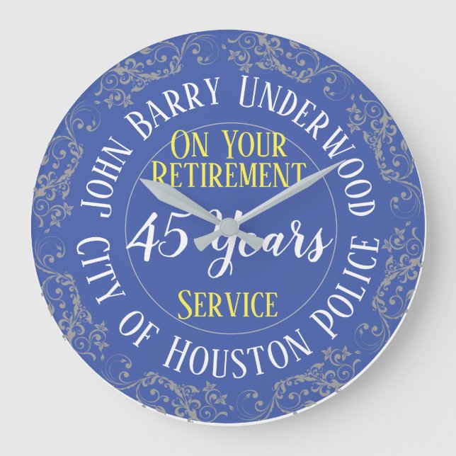 Grande Horloge Ronde Prime de retraite de la police avec années de serv (Recto)