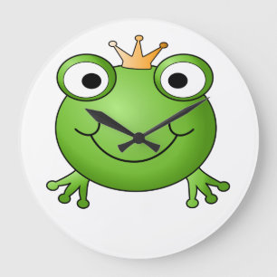 Grande Horloge Ronde Prince de grenouille. Grenouille heureuse