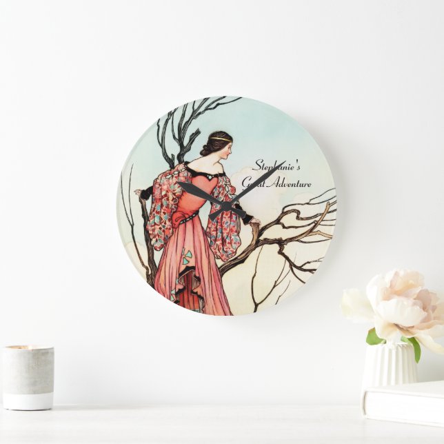 Grande Horloge Ronde Princesse de Conte de Fées Vintage Fantaisiste de  (Maison)
