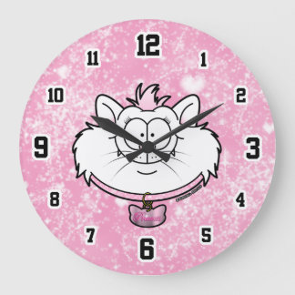 Grande Horloge Ronde Princesse Kitty Pink Sparkle Graphiques Screwball