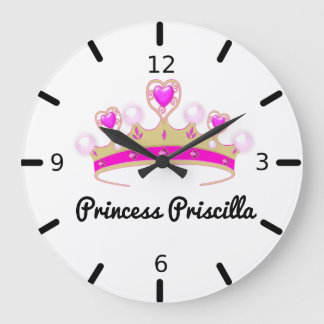 Grande Horloge Ronde Princesse Tiara personnalisée