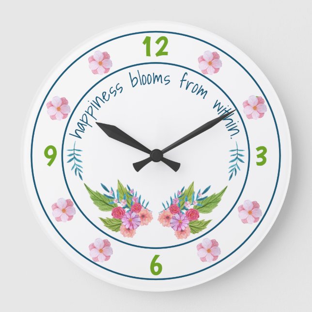 Grande Horloge Ronde Printemps floral (Recto)