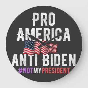 GRANDE HORLOGE RONDE PRO AMERICA ANTI BIDEN