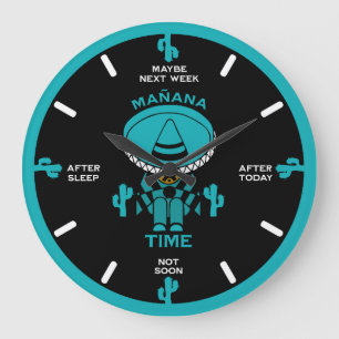 Grande Horloge Ronde Procrastinator Lazy Person Cadeau