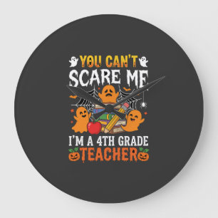 Grande Horloge Ronde Prof de 4e Halloween Ghost drôle