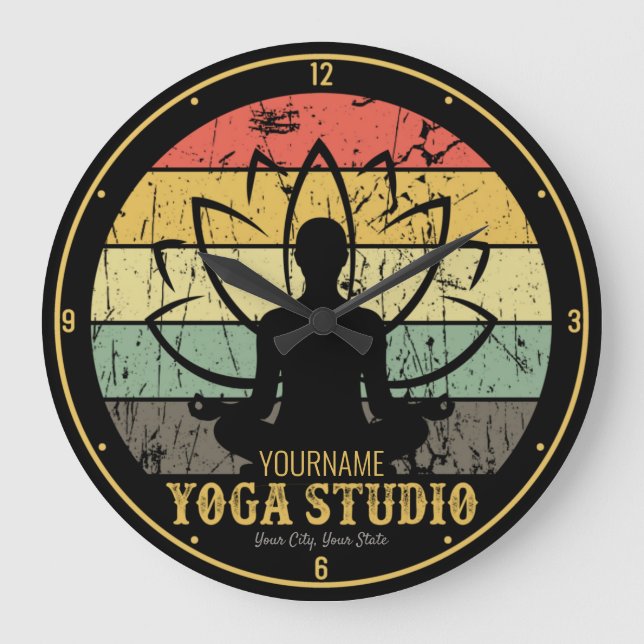 Grande Horloge Ronde Professeur de Fitness Yoga Studio Personnalisé Gur (Recto)
