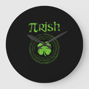 Grande Horloge Ronde Professeur de mathématiques irlandais Shamrock Vin