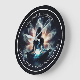 Grande Horloge Ronde Professeur de yoga en posture de méditation Brouil