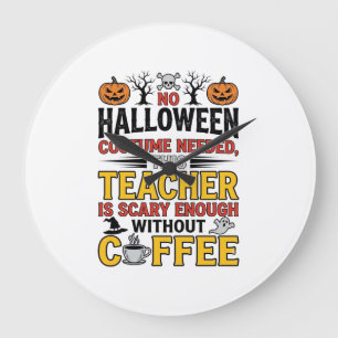 Grande Horloge Ronde Professeur Halloween Pas de Costume Nécessaire Drô