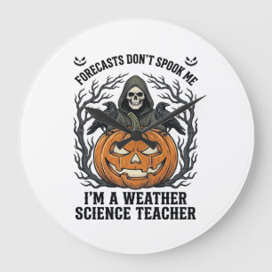Grande Horloge Ronde Professeur Météo Halloween Épouvantable Faucheur C