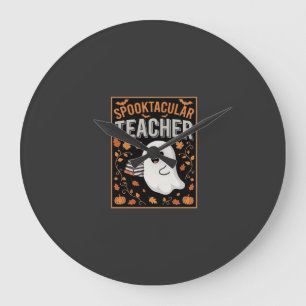Grande Horloge Ronde Professeur Squelettique Halloween Fantôme Création