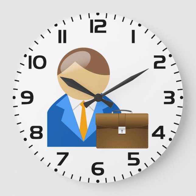 Grande Horloge Ronde Professional Businessman Icon with Briefcase (Recto)