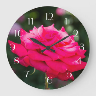 Grande Horloge Ronde Profil Rose rouge